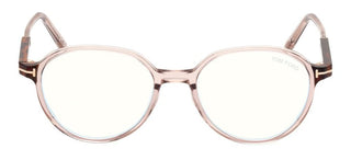 Tom Ford FT5910-B BLUE BLOCK women Brown Round Eyeglasses
