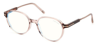 Tom Ford FT5910-B BLUE BLOCK women Brown Round Eyeglasses