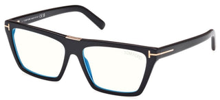 Tom Ford FT5912-B BLUE BLOCK unisex Black Squared Eyeglasses