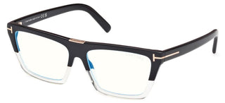 Tom Ford FT5912-B BLUE BLOCK unisex Black Squared Eyeglasses
