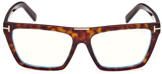 Tom Ford FT5912-B BLUE BLOCK unisex Havana Squared Eyeglasses