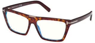 Tom Ford FT5912-B BLUE BLOCK unisex Havana Squared Eyeglasses