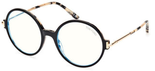 Tom Ford FT5914-B BLUE BLOCK women Black Round Eyeglasses