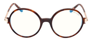 Tom Ford FT5914-B BLUE BLOCK women Havana Round Eyeglasses