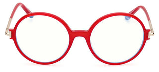 Tom Ford FT5914-B BLUE BLOCK women Red Round Eyeglasses