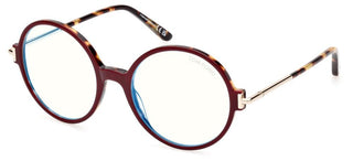 Tom Ford FT5914-B BLUE BLOCK women Red Round Eyeglasses