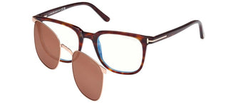Tom Ford FT5916-B BLUE BLOCK unisex Havana Squared Eyeglasses