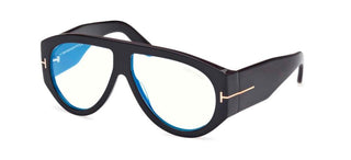 Tom Ford FT5958-B BLUE BLOCK men Black Pilot Eyeglasses