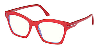 Tom Ford Ft5965-b Blue Block Women Red Geometric Eyeglasses