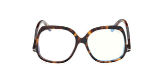 Tom Ford Ft5968-b Blue Block Women Havana Oversize Eyeglasses