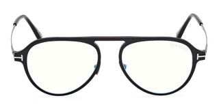 Tom Ford FT5972-B BLUE BLOCK unisex Black Pilot Eyeglasses