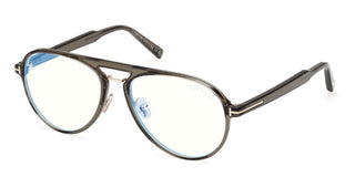 Tom Ford Ft5981-b Blue Block Unisex Green Pilot Eyeglasses