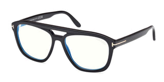 Tom Ford Ft6024-b Blue Block Unisex Black Pilot Eyeglasses