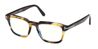 Tom Ford Ft6032-b Blue Block Unisex Havana Squared Eyeglasses