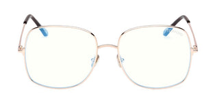 Tom Ford Ft6048-b Blue Block Unisex Gold Oversize Eyeglasses