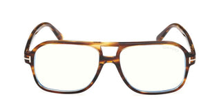 Tom Ford FT6058-B BLUE BLOCK unisex Havana Pilot Eyeglasses