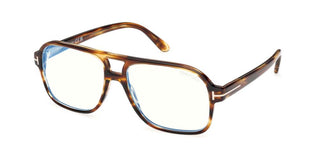 Tom Ford FT6058-B BLUE BLOCK unisex Havana Pilot Eyeglasses