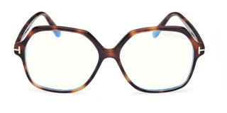 Tom Ford FT6062-B BLUE BLOCK unisex Havana Geometric Eyeglasses