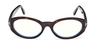Tom Ford FT6067-B BLUE BLOCK unisex Havana Oval Eyeglasses