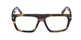 Tom Ford FT6084-B BLUE BLOCK unisex Havana Rectangle Eyeglasses