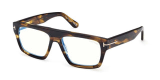 Tom Ford FT6084-B BLUE BLOCK unisex Havana Rectangle Eyeglasses