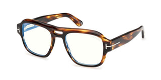 Tom Ford FT6085-B BLUE BLOCK men Havana Pilot Eyeglasses