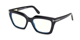 Tom Ford Ft6093-b Blue Block Women Black Cat Eye Eyeglasses