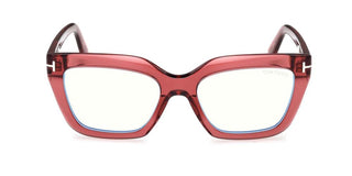 Tom Ford Ft6093-b Blue Block Women Red Cat Eye Eyeglasses