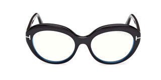 Tom Ford Ft6095-b Blue Block Women Black Oval Eyeglasses