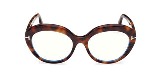 Tom Ford FT6095-B BLUE BLOCK women Havana Oval Eyeglasses