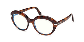 Tom Ford FT6095-B BLUE BLOCK women Havana Oval Eyeglasses
