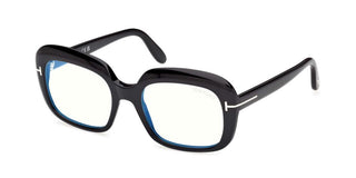 Tom Ford Ft6096-b Blue Block Women Black Rectangle Eyeglasses