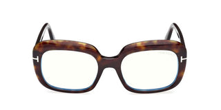 Tom Ford FT6096-B BLUE BLOCK women Havana Rectangle Eyeglasses