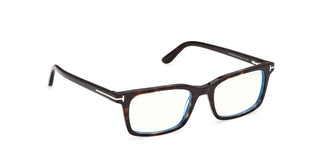 Tom Ford FT6175-B BLUE BLOCK men Havana Rectangle Eyeglasses