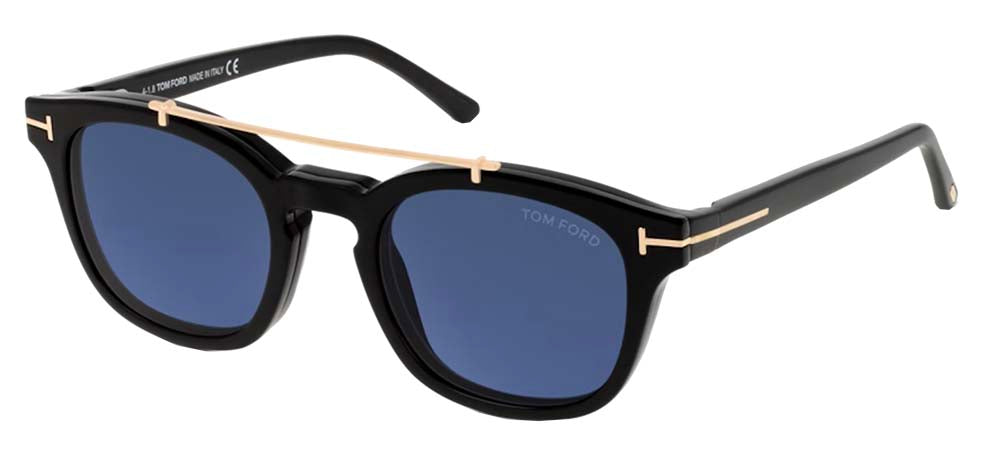 Tom Ford FT 5532-B BLUE BLOCK unisex Black Geometric Eyeglasses