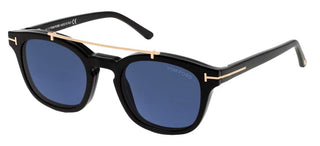 Tom Ford Ft 5532-b Blue Block Unisex Black Geometric Eyeglasses
