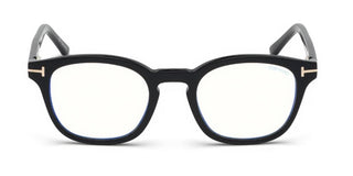 Tom Ford Ft 5532-b Blue Block Unisex Black Geometric Eyeglasses