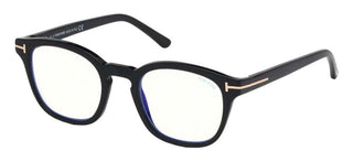 Tom Ford Ft 5532-b Blue Block Unisex Black Geometric Eyeglasses