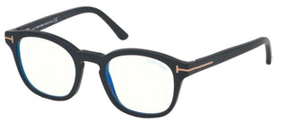 Tom Ford FT 5532-B BLUE BLOCK unisex Black Geometric Eyeglasses