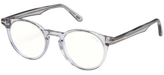 Tom Ford FT 5557-B BLUE BLOCK unisex Grey Round Eyeglasses