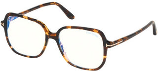 Tom Ford FT 5578-B BLUE BLOCK women Havana Oversize Eyeglasses