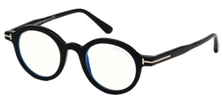 Tom Ford FT 5664-B BLUE BLOCK women Black Round Eyeglasses