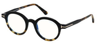 Tom Ford FT 5664-B BLUE BLOCK women Havana Round Eyeglasses