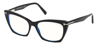 Tom Ford FT 5709-B BLUE BLOCK women Black Butterfly Eyeglasses