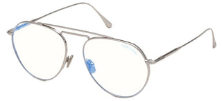 Tom Ford FT 5730-B BLUE BLOCK unisex Silver Pilot Eyeglasses