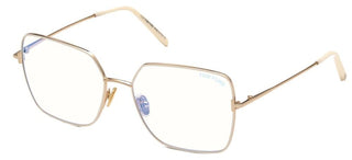 Tom Ford FT 5739-B BLUE BLOCK women White Geometric Eyeglasses