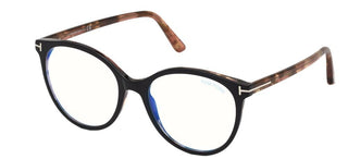 Tom Ford FT 5742-B BLUE BLOCK women Black Round Eyeglasses