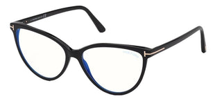 Tom Ford FT 5743-B BLUE BLOCK women Black Cat Eye Eyeglasses
