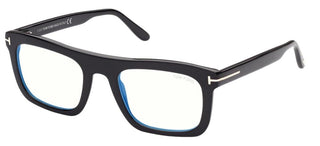 Tom Ford FT 5757-B BLUE BLOCK unisex Black Geometric Eyeglasses