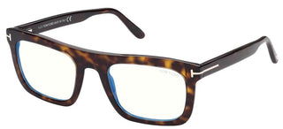 Tom Ford FT 5757-B BLUE BLOCK unisex Havana Geometric Eyeglasses